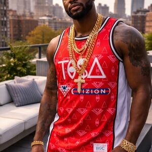 Tisa Monogram Vizion Graphic Basketball Jersey Size Large New